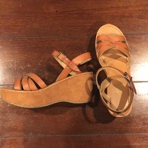 Brown platform sandals